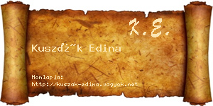 Kuszák Edina névjegykártya